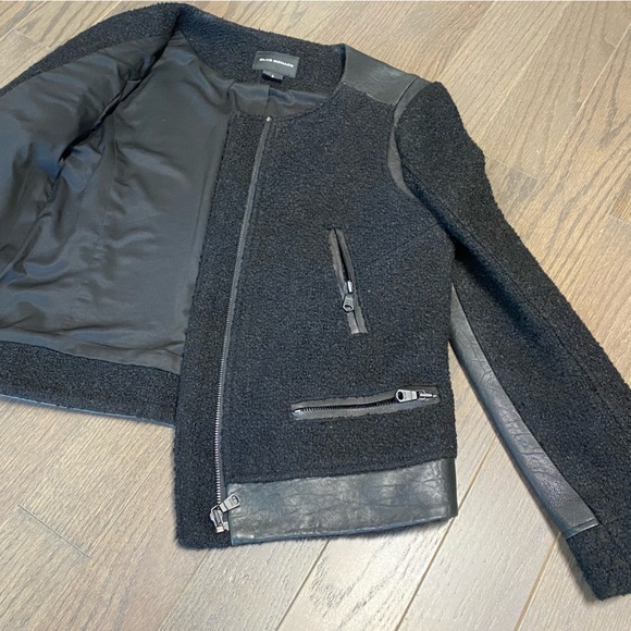 Club Monaco Tweed Leather Jacket - Picture 4 of 8